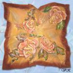 Батик платок «Чайная роза». Шелковый платок ручной работы.